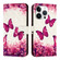 iPhone 16 Pro 3D Painting Horizontal Flip Leather Phone Case - Rose Butterfly