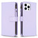 iPhone 16 Pro 9 Card Slots Zipper Wallet Leather Flip Phone Case - Light Purple