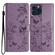 iPhone 16 Pro Butterflies and Flowers Leather Phone Case - Purple