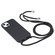 iPhone 16 Pro Candy Colors TPU Protective Phone Case with Lanyard - Black