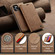 iPhone 16 Pro CaseMe 013 Multifunctional Horizontal Flip Leather Phone Case - Coffee