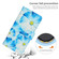 iPhone 16 Pro Colored Drawing Marble Pattern Leather Phone Case - Blue Flower