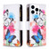 iPhone 16 Pro Colored Drawing Pattern Zipper Phone Leather Case - Two Butterflies