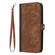 iPhone 16 Pro Side Buckle Double Fold Hand Strap Leather Phone Case - Brown