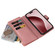 iPhone 16 Pro Skin Feel Multi Card Slots Zipper Wallet Leather Phone Case - Pink