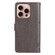 iPhone 16 Pro Tree & Cat Embossed Pattern Flip Leather Phone Case - Grey