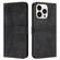 iPhone 16 Pro Triangle Solid Color Leather Phone Case - Black