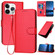 iPhone 16 Pro YX0070 Carbon Fiber Buckle Leather Phone Case with Lanyard - Red