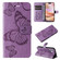 iPhone 16 Plus 3D Butterfly Embossed Pattern Flip Leather Phone Case - Purple