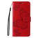 iPhone 16 Plus 3D Butterfly Embossed Pattern Flip Leather Phone Case - Red