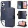 iPhone 16 Plus 9 Card Slots Zipper Wallet Bag Leather Phone Case - Blue