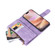 iPhone 16 Plus Skin Feel Multi-Card Wallet Zipper Leather Phone Case - Purple