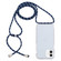 iPhone 16 Plus Transparent Acrylic Airbag Shockproof Phone Protective Case with Lanyard - Gradient Blue