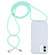 iPhone 16 Plus Transparent Acrylic Airbag Shockproof Phone Protective Case with Lanyard - Mint Green