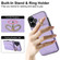 iPhone 16 Plus YM007 Ring Holder Card Bag Skin Feel Phone Case - Purple