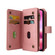 iPhone 16 Skin Feel Multi Card Slots Zipper Wallet Leather Phone Case - Pink