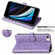 iPhone 16e Cat and Dog Embossed Leather Phone Case - Purple