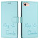 iPhone 16e Smile Embossing RFID Leather Phone Case - Mint Green