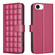 iPhone 16e Square Texture Leather Phone Case - Red