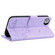 iPhone 16e Cute Cat Embossed Leather Phone Case - Purple