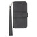 iPhone 16e Embossed Stripes Skin Feel Leather Phone Case - Black