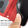 iPhone 16e Embossed Stripes Skin Feel Leather Phone Case - Red