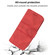 iPhone 16e Embossed Stripes Skin Feel Leather Phone Case - Red
