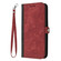 iPhone 16e Side Buckle Double Fold Hand Strap Leather Phone Case - Red