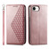 iPhone 16e Cubic Grid Calf Texture Magnetic Leather Phone Case - Rose Gold