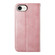 iPhone 16e Cubic Grid Calf Texture Magnetic Leather Phone Case - Rose Gold