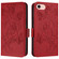 iPhone 16e Embossed Rose RFID Anti-theft Leather Phone Case - Red