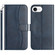 iPhone 16e Dual-Folded S-shape Leather Phone Case - Navy Blue