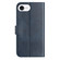 iPhone 16e Dual-Folded S-shape Leather Phone Case - Navy Blue