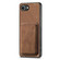 iPhone 16e Retro Leather Card Bag Magnetic Phone Case - Brown