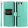 iPhone 16e Simple 6-Card Wallet Leather Phone Case - Green