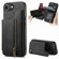 iPhone 16e Retro Leather Zipper Wallet Back Phone Case - Black