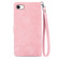 iPhone 16e Embossed Flower Zipper Leather Phone Case - Pink