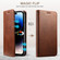iPhone 16e Suteni Calf Texture Horizontal Flip Leather Phone Case - Brown