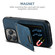 iPhone 16e Suteni H02 Litchi Leather Card Wallet Stand Back Phone Case - Blue