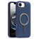 iPhone 16e Silver Shield MagSafe Holder Shockproof Phone Case - Deep Blue