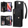 iPhone 16e Rivet Buckle 9 Cards Three Fold Leather Phone Case - Black