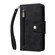 iPhone 16e Rivet Buckle 9 Cards Three Fold Leather Phone Case - Black
