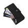 iPhone 16e Rivet Buckle 9 Cards Three Fold Leather Phone Case - Black