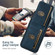 iPhone 16e Suteni H03 Litchi Leather Card Bag Stand Back Phone Case - Blue