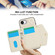 iPhone 16e Splicing Rhombic Texture Card Bag Phone Case with Long Lanyard - Beige
