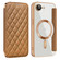 iPhone 16e Shield Magsafe RFID Anti-theft Rhombus Leather Phone Case - Brown