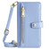 iPhone 16e Sheep Texture Cross-body Zipper Wallet Leather Phone Case - Blue
