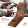 iPhone 16e Suteni H17 Oil Eax Leather MagSafe Detachable Wallet Phone Case - Brown