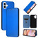iPhone 16 Carbon Fiber Texture Flip Leather Phone Case - Blue