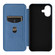 iPhone 16 Carbon Fiber Texture Flip Leather Phone Case - Blue